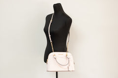 Michael Kors Jet Set Travel Medium Powder Blush Leather Dome X Cross Satchel Bag